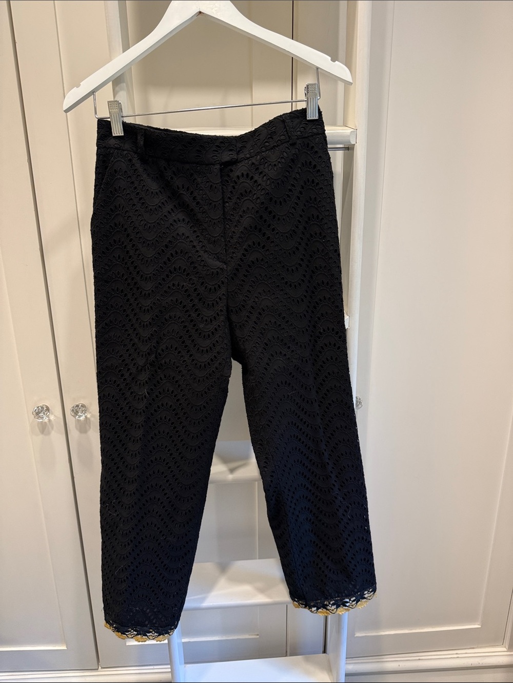 BNWOT JOUR/NÉ Black Eyelet Trousers Size 38